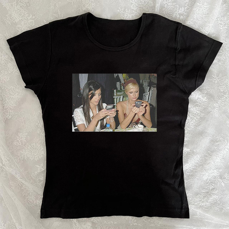 Mode lettre imprimer fée Grunge été e-girl blanc haut court mince années 2000 Streetwear Harajuku Goth manches courtes T-shirts Y2k haut