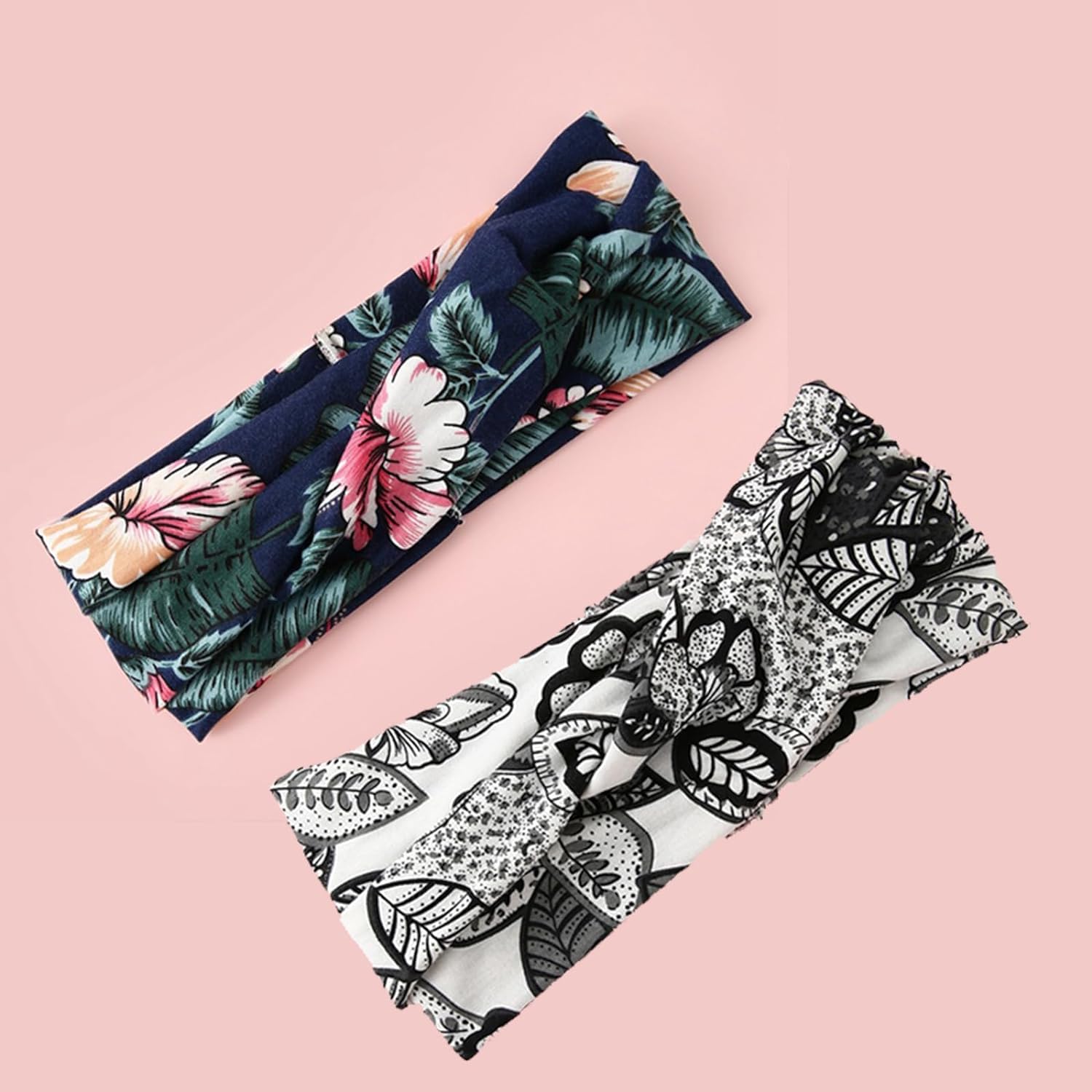 4 pièces Boho bandeaux pour femmes élastique doux bandeau Turban coton bandeaux pour femmes et filles tous les jours Yoga Sport Fitness