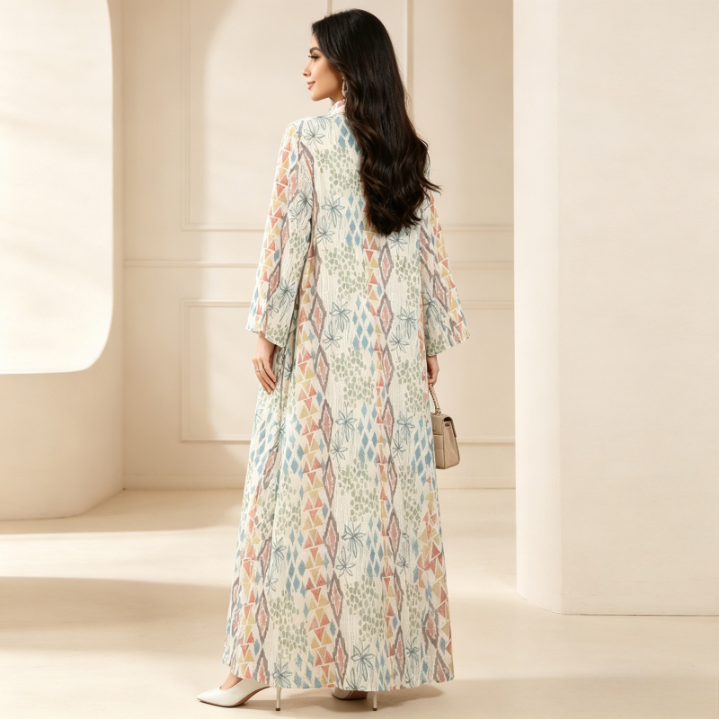 Robe de l'Aïd en mousseline de soie pour femme, avec dentelle, ourlet fendu et broderies, Abaya de fête, Abayas Ramadan, Caftan, Vestidos élégants