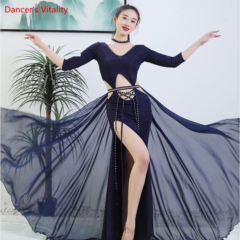 Robes de spectacle de danse du ventre pour femmes, ensemble de vêtements de compétition de danse du ventre, vêtements d'entraînement de danse orientale, robe M,L