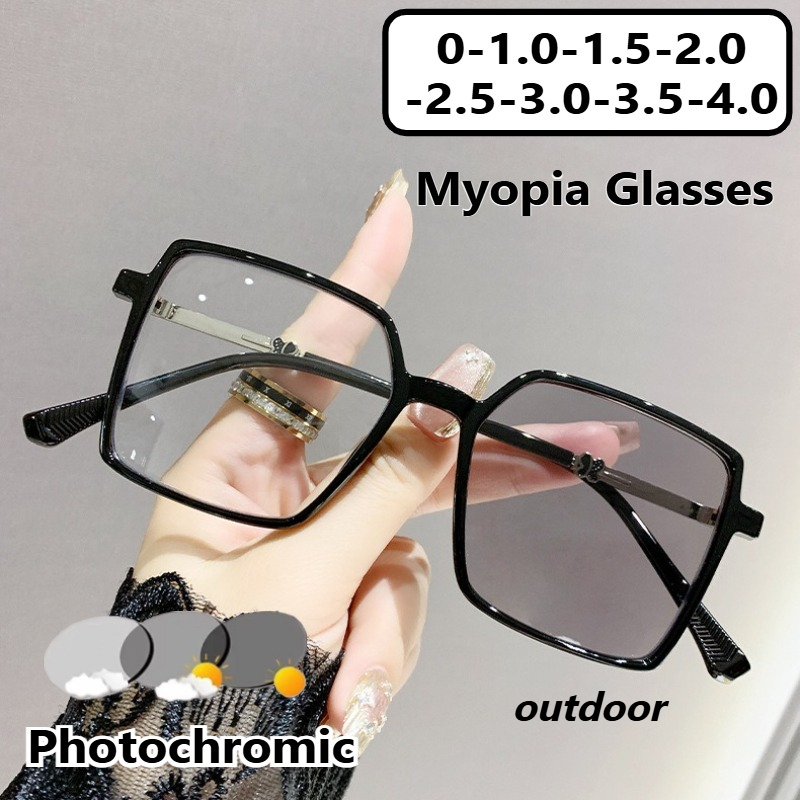 Lunettes photochromiques de luxe Design papillon, tendance, pour myopie, unisexe, pour hommes, couleur changeante, vue de près