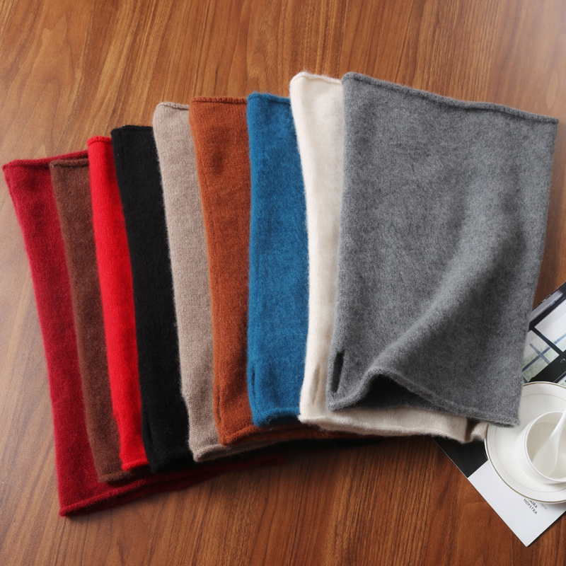 Écharpe tricotée en laine Pure 100%, écharpe élégante pour femme, faux col en cachemire doux et chaud, bandeau chauffant pour l'hiver