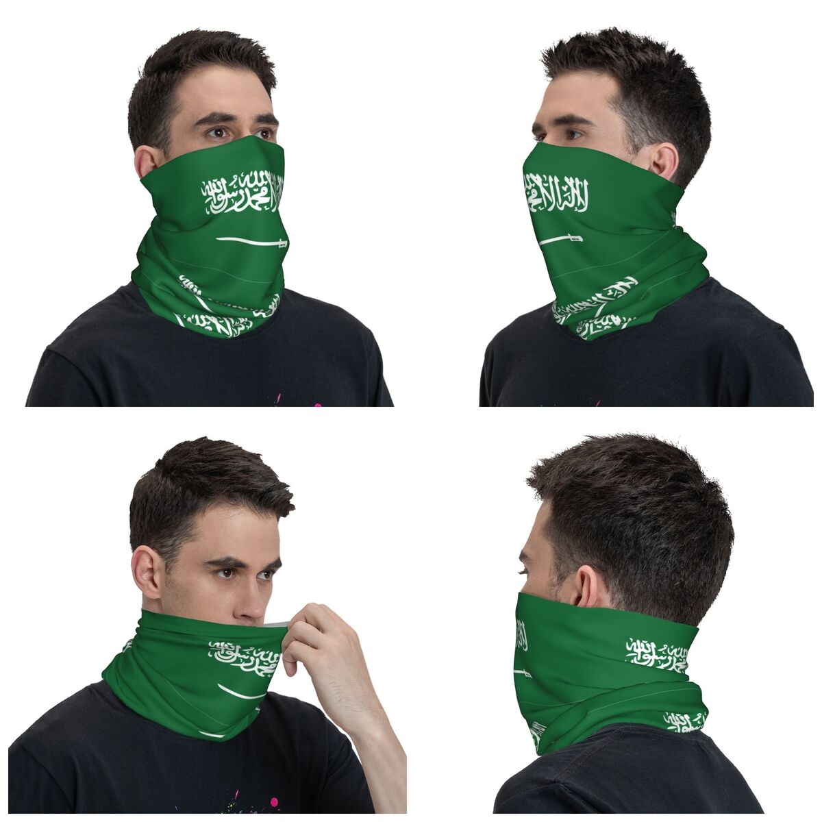 Foulard Bandana imprimé pour hommes et femmes, drapeau arabie saoudite, couvre-cou, cagoule, multifonction, cyclisme, pêche, pour adultes, lavable