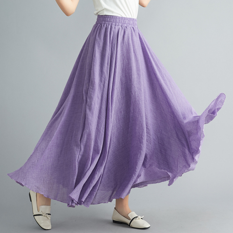 Mode coton lin vêtements femmes jupes Maxi Y2k élégant Streetwear Saia Ropa Mujer décontracté robe longue jupe Faldas Harajuku