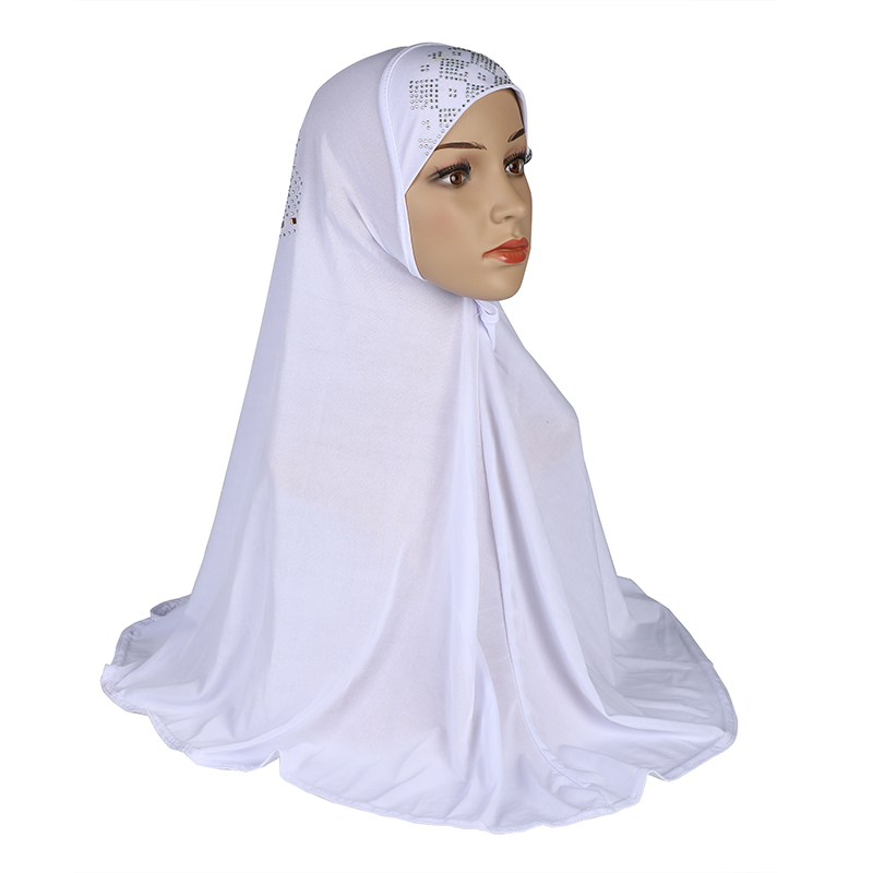 H108 Hijab de prière pour adultes, taille moyenne 70*70cm, foulard musulman, voile islamique, chapeau, bandeau à enfiler