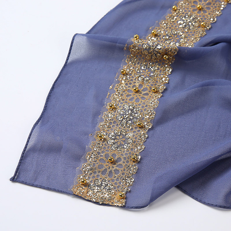 70*180 cm musulman en mousseline de soie hijab écharpe pour femmes islamique dentelle foulard femme plaine châles et enveloppes hijab dames