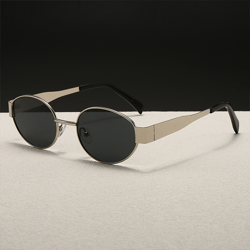 Ensemble de 4 lunettes de soleil rondes et élégantes, de forme ovale, en métal, idéales pour les activités telles que la conduite, la pêche, le vélo, etc., unisexe, durables pour un usage quotidien.