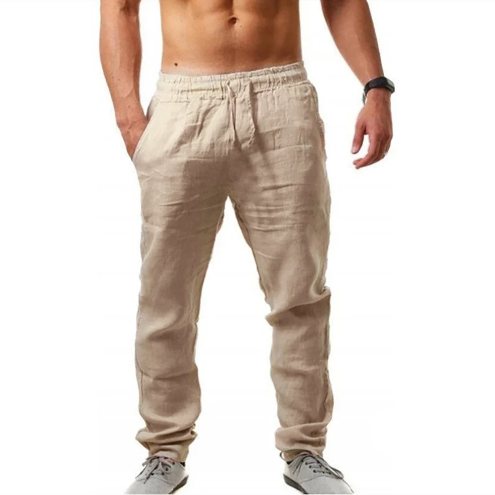 Pantalons décontractés pour hommes été mâle respirant haute qualité pantalon de survêtement couleur unie pantalons de Fitness Jogging Fitness Streetwear