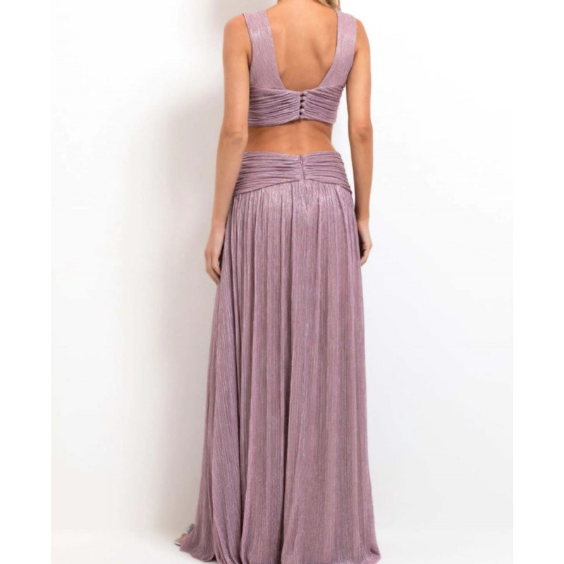 Robe élégante tempérament robes de soirée Sexy robes Largos Style chaud français couleur unie sans manches dos nu fente mince fête