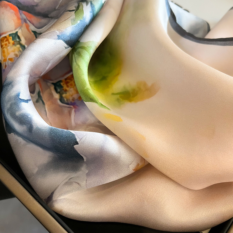 Écharpe Imprimée 100% Naturelle pour Femme, Foulard Carré, Bandana, Hijab, Châle, Chaîne, raq, Nouvelle Collection