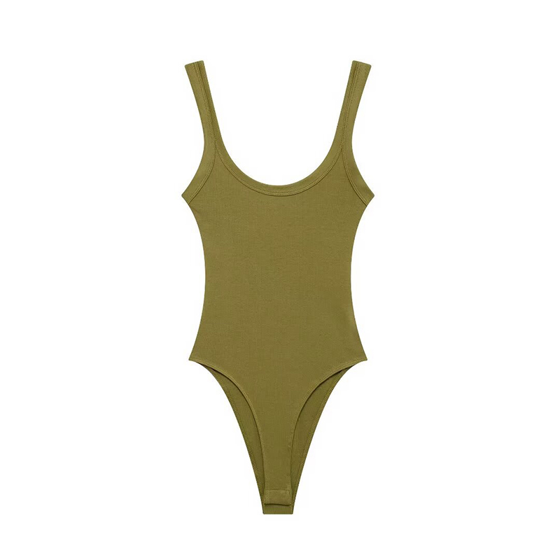 Body côtelé slim pour femmes, bretelles à col rond, boutons-pression, combishort féminin, mode Sexy
