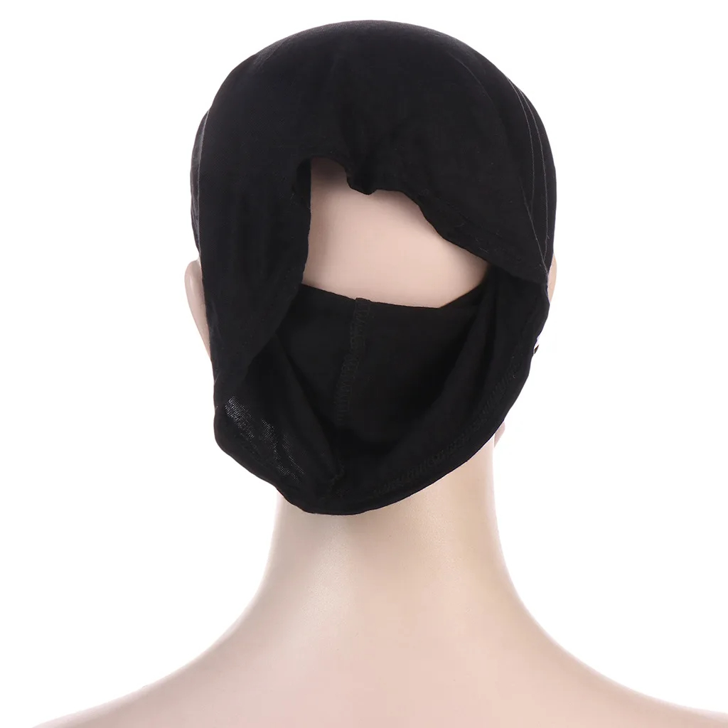 Mode femmes instantané Hijabs front croix avec oreille Piercing pull casquette ethnique foulard bas casquette musulman Turban Bandana