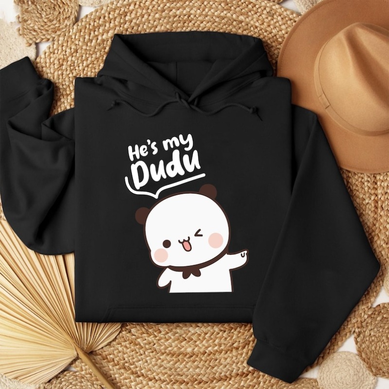 Bubu Dudu Bear Couple sweats à capuche assortis pour elle et lui tenue pull col rond manches longues mode doux confortable sweat à capuche thermique