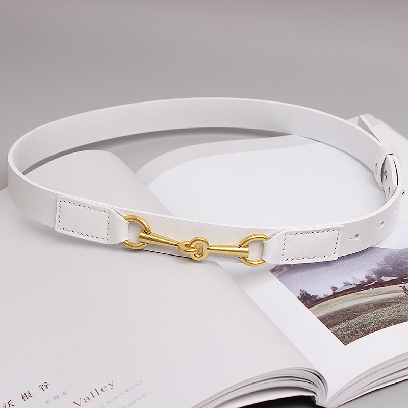 Ceinture femme nouvelles ceintures simples pour femmes boucle de selle décoration ceinture en peau de vache femme