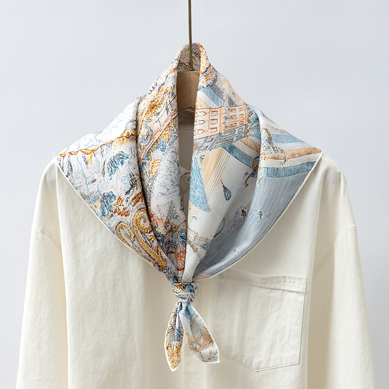 Foulard en soie de haute qualité, sergé lourd, soie de mûrier, 70 carrés, cravate, accessoire de mode élégant et polyvalent, printemps