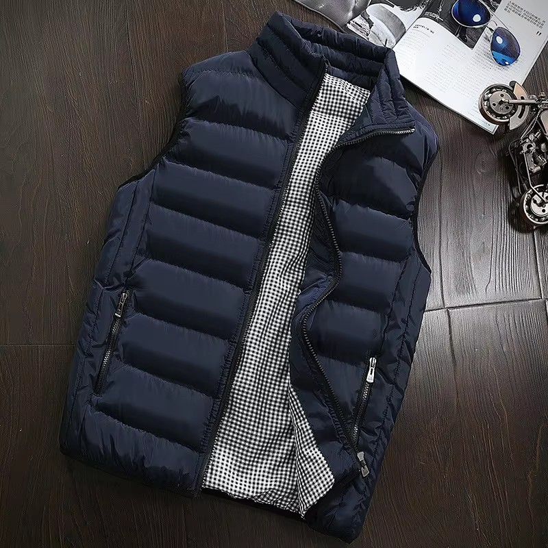 Gilet coupe-vent pour homme, veste sans manches, manteau d'hiver décontracté, gilet chaud en duvet de coton épais pour homme