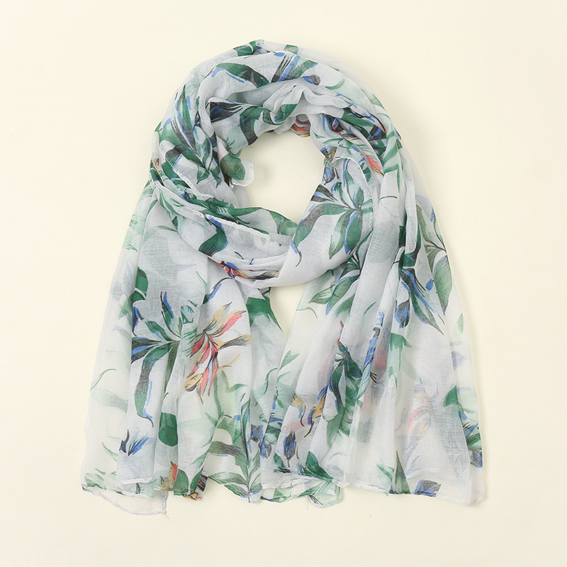 Châles en Viscose de Coton Rétro Floral pour Femme, Écharpe Respirante, Rond Pashmina, Étole, Hijab Musulman, Bufandas, Haute Qualité, Hiver, 180x85cm