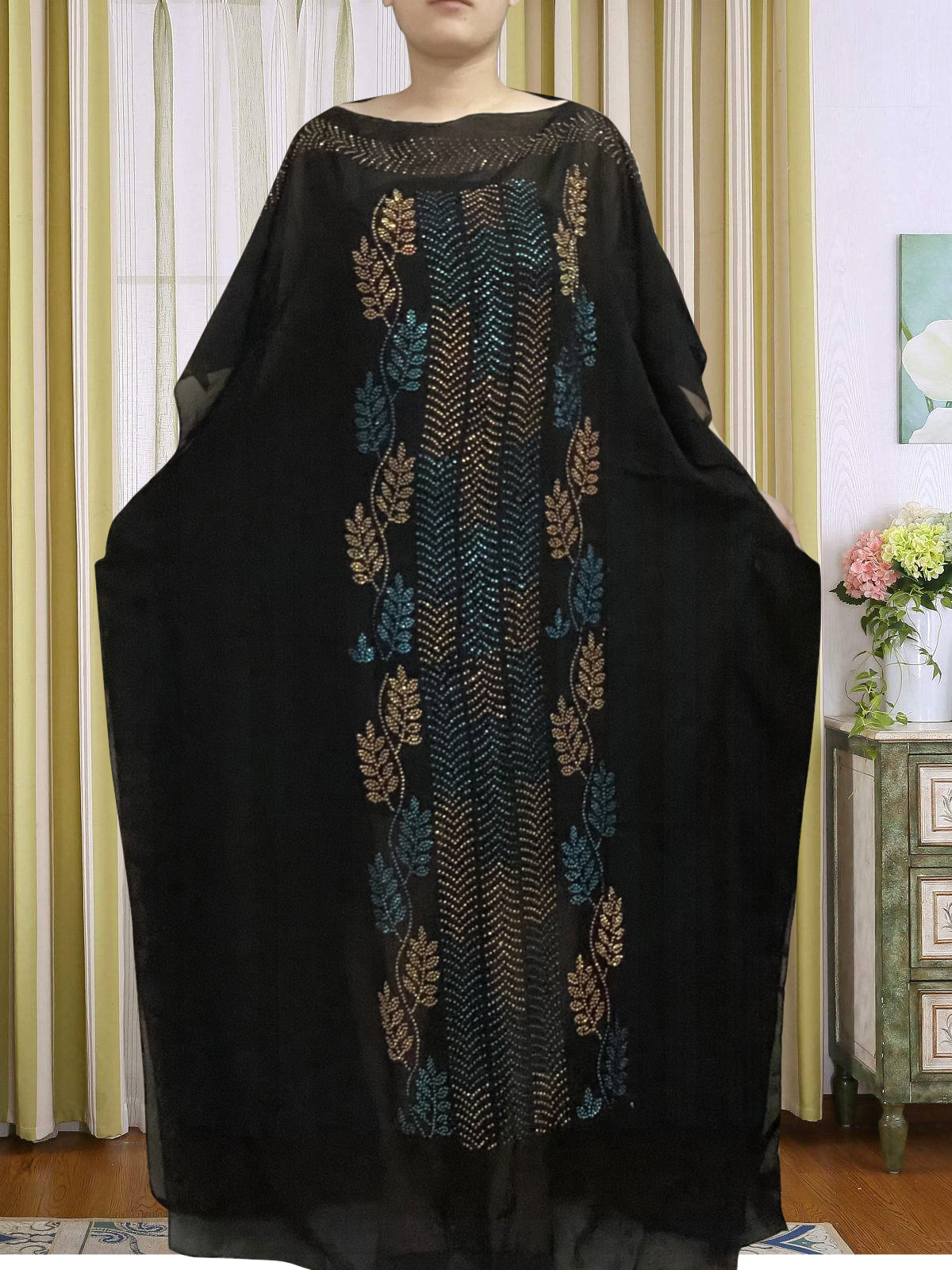 Abayas musulmanes pour femmes, ensemble de dubaï, Robe Maxi à tarière, musulmane, turquie africaine, col rond, noire, avec Hijab, 2022