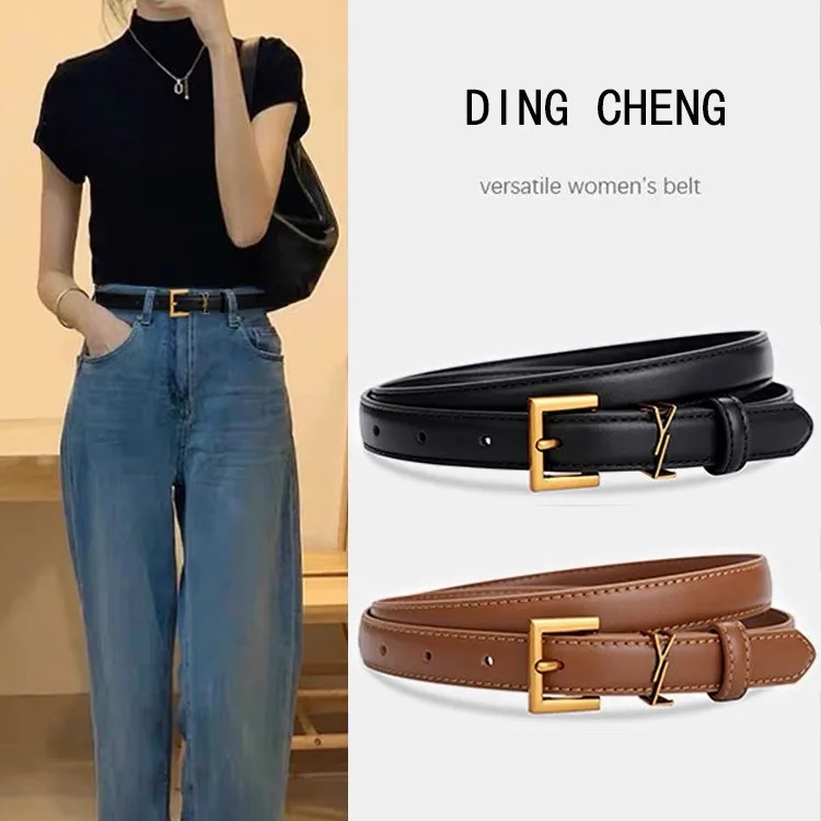 Ceinture en cuir noir Simple à la mode pour femmes, offre spéciale de la saison, nouveau Style, ceinture décorative en Denim polyvalente pour dames de haute qualité