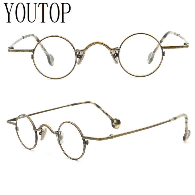 Femmes lunettes rondes montures hommes lumière optique lunettes cadre lunettes mignonnes rétro mode métal Prescription lunettes pleine jante