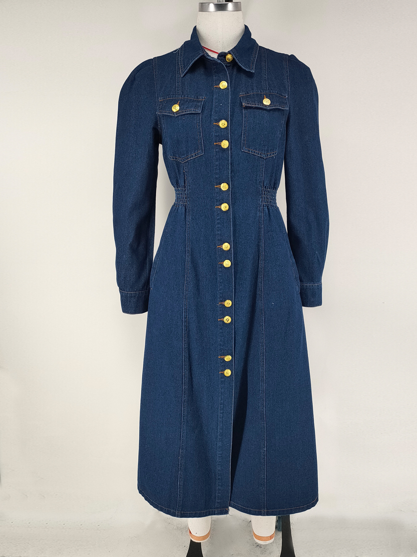 Robe en jean croisée à manches courtes pour femme, style décontracté avec ceinture, nouvelle collection 2026
