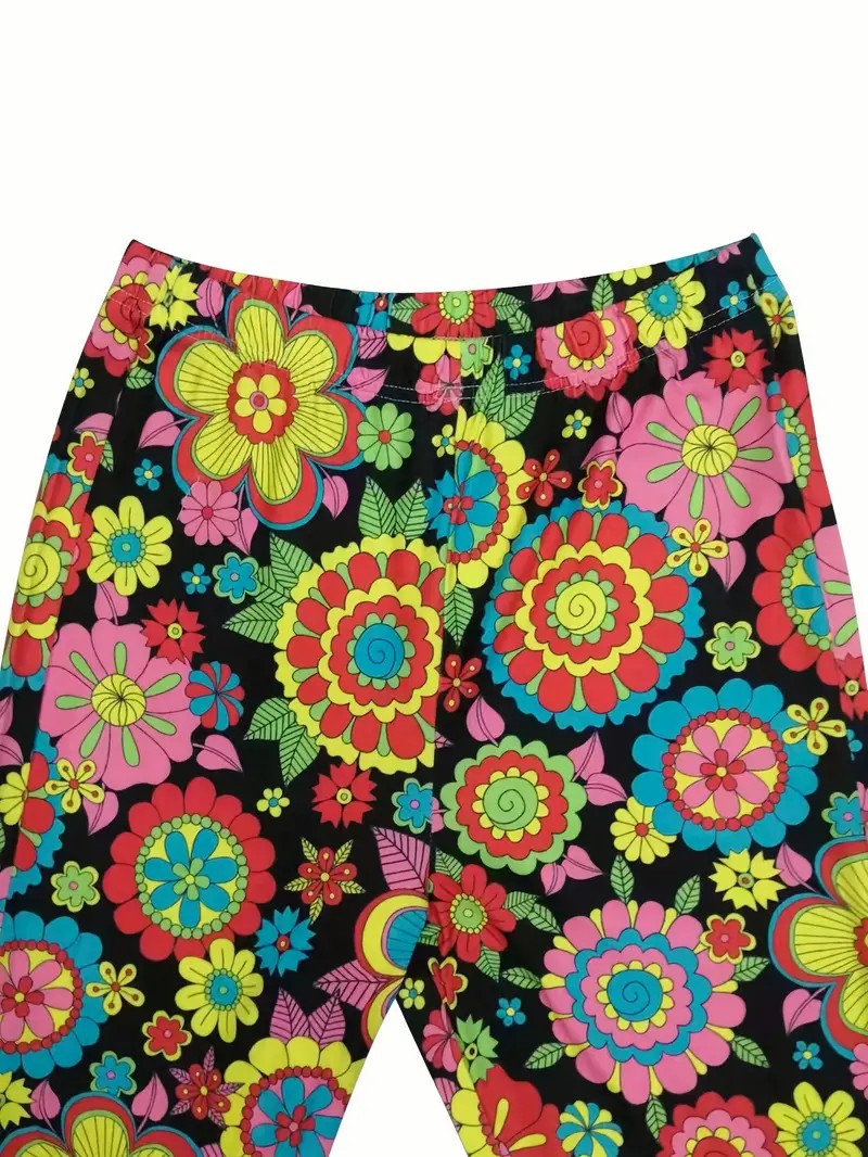 Bas de cloche imprimés de style bohème pour femmes, pantalons élastiques décontractés et sexy confortables