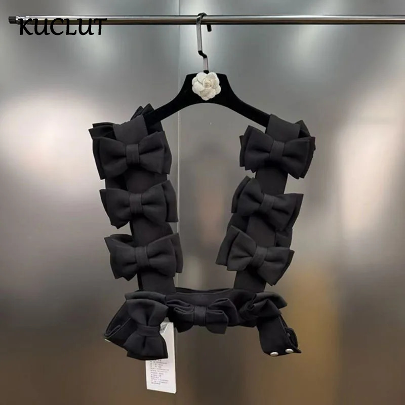 KUCLUT mode nouveaux articles en trois dimensions arc décoration Design Style gilet pour les femmes polyvalent débardeur femme 1A2002