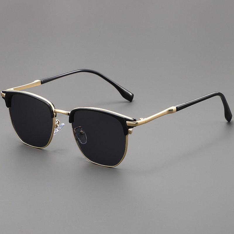 Lunettes de soleil vintage à monture carrée en métal pour hommes et femmes, lunettes de mode rétro unisexe avec protection UV400