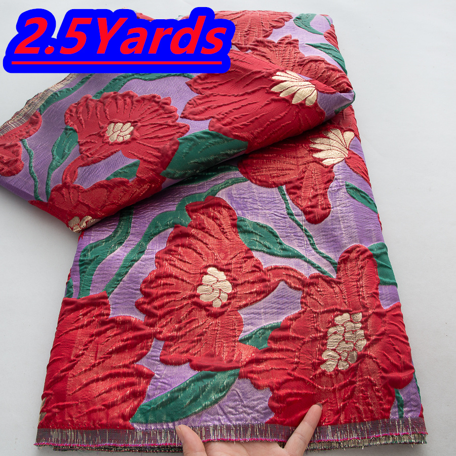 Soldes Exceptionnelles : Tissu en Dentelle Brocart Nigérian 2,5 Yards, Tulle de Haute Qualité, Dentelle Organza Française 2026, Tissu Africain pour Robe Femme