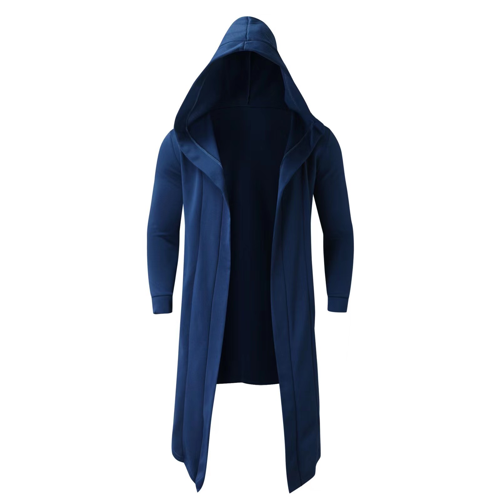 Poncho à capuche pour hommes, vêtements amples, mi-long, solide, Punk, manches longues, manteau épais et chaud, Cardigan, cape, automne hiver