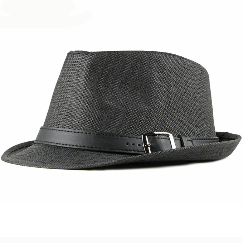 Chapeau de plage vintage pour hommes, à bord court, en paille, avec ceinture, style coréen, ander, HT2490