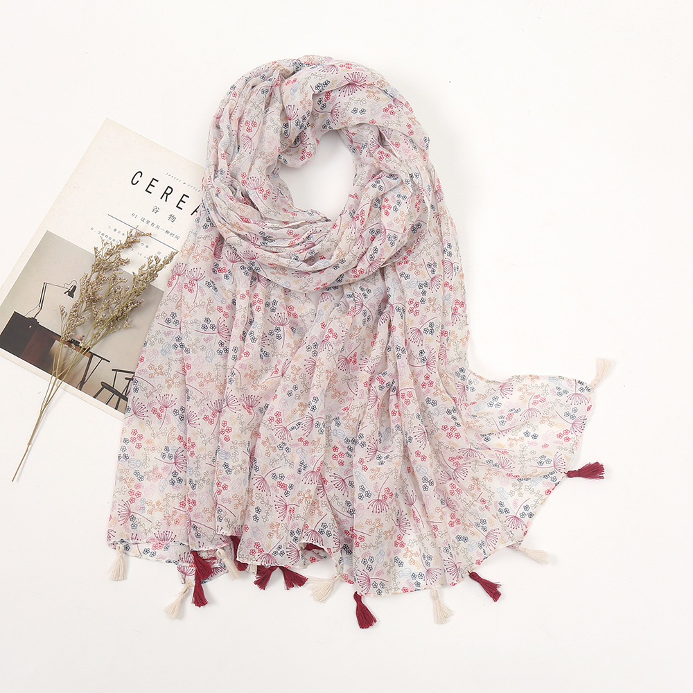 Mode printemps été mince Viscose châle écharpe pour les femmes belle conception florale foulard Pashminas Wrap musulman Echarpe 180*90Cm