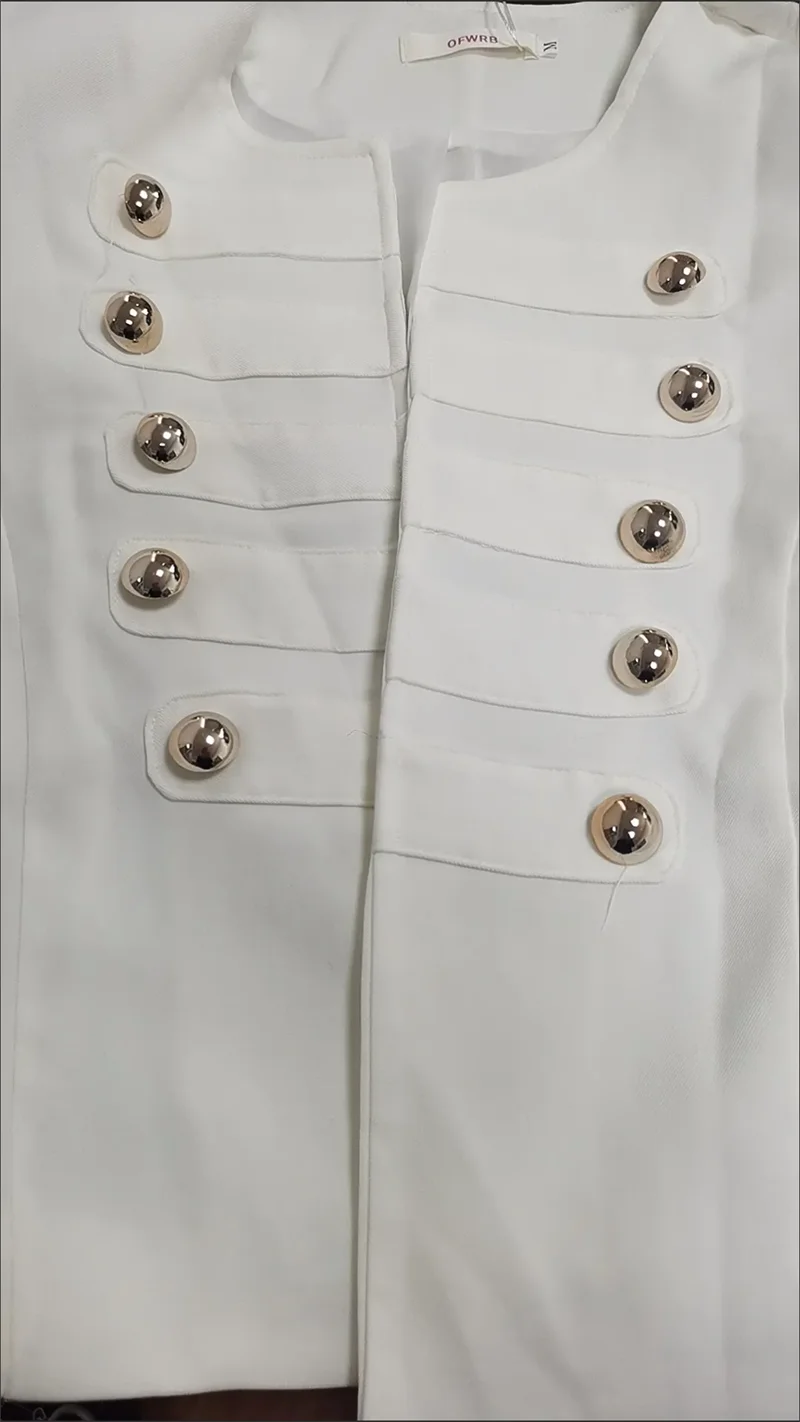 Veste à Double boutonnage pour femmes, mode coréenne, élégante, couleur unie, col rond, manches longues, vêtements d'extérieur pour femmes, manteaux courts de bureau