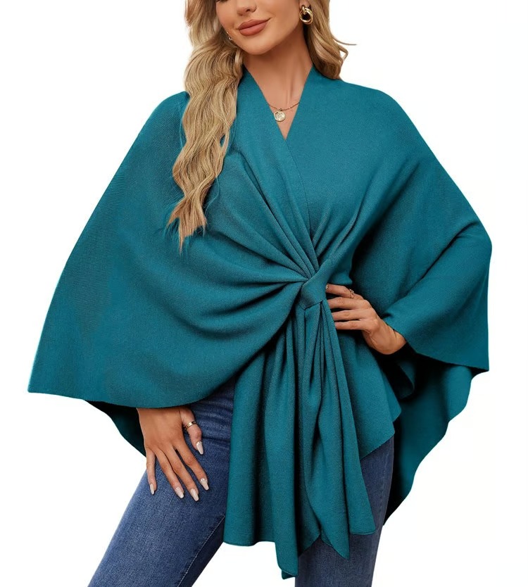 Châle élégant enveloppe doux ouvert sur le devant Poncho pull livraison directe femmes automne châle enveloppes hiver Cape Ponchos automne voyage tenues