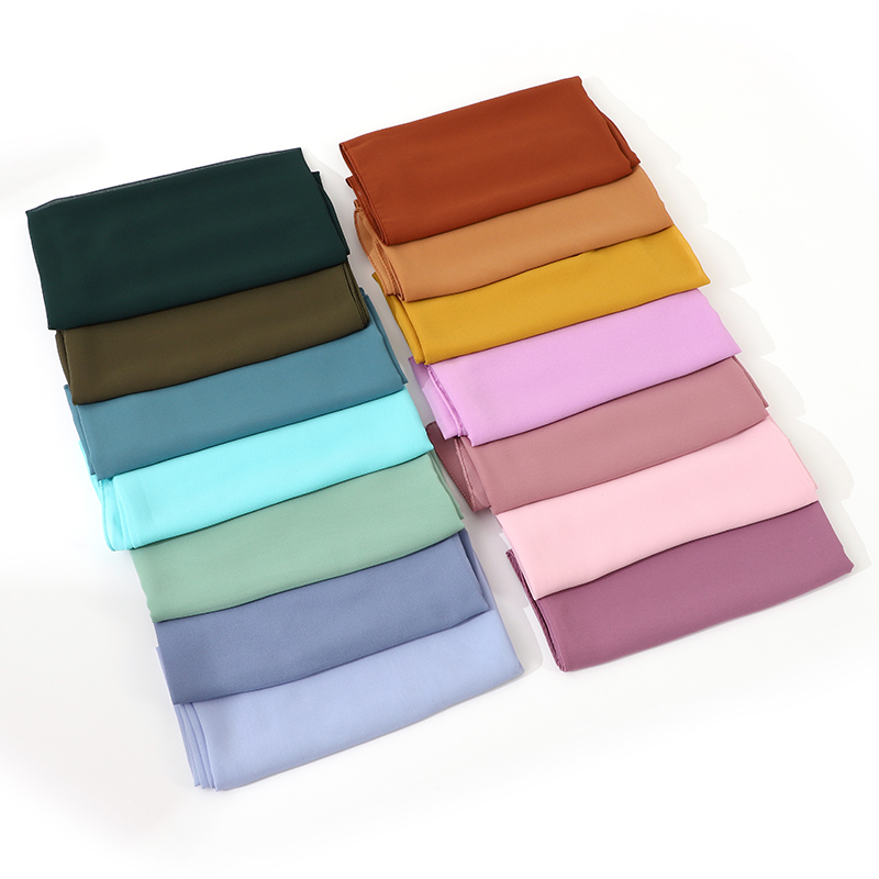 110X110CM bandeau lourd en mousseline de soie carré écharpe musulmane Hijabs femmes sous-écharpe mode Look décontracté couleur unie Tudung Bawl
