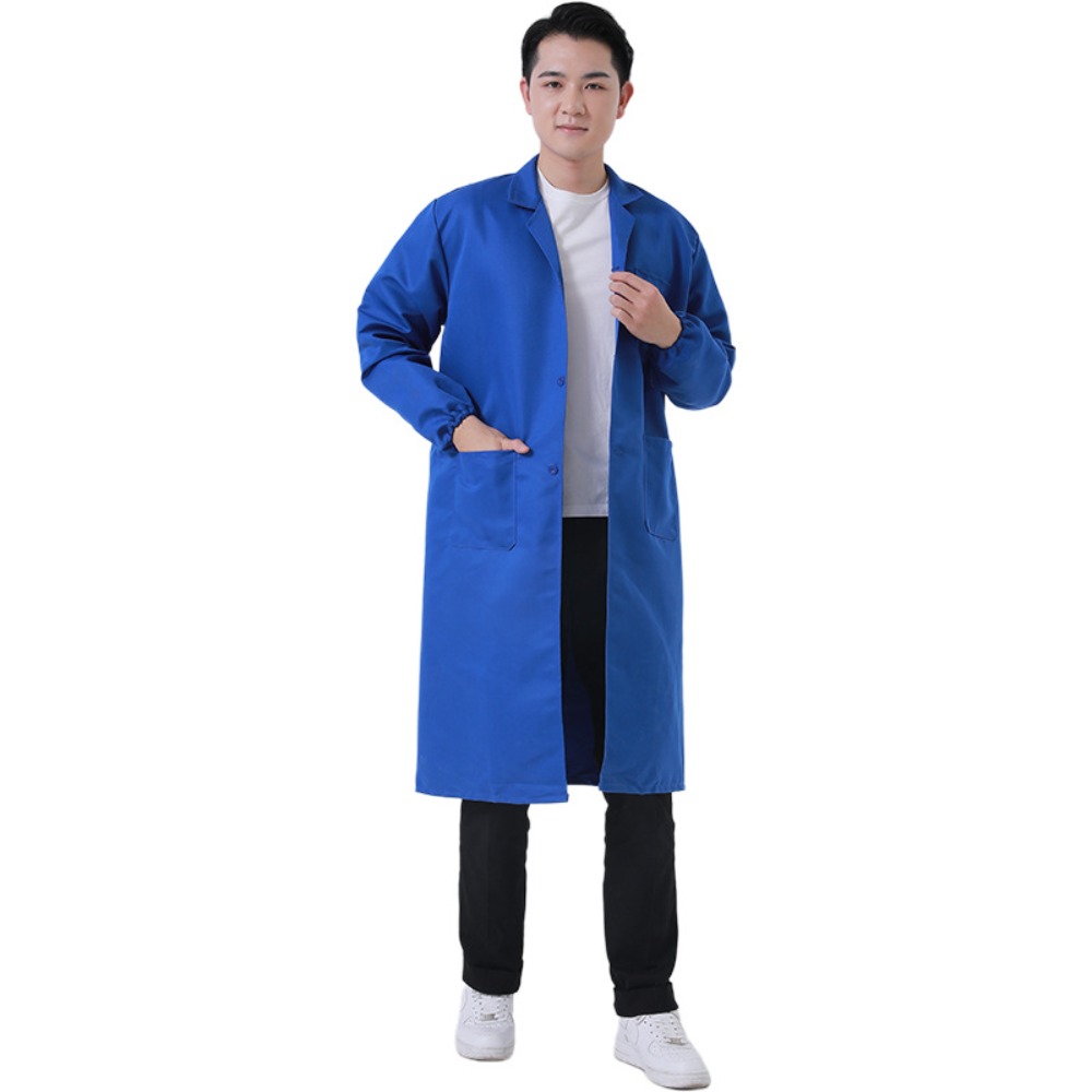 Manteau bleu manipulant des vêtements Protection du travail outillage usine Smock Smock manches longues vêtements anti-poussière