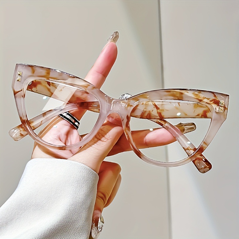 Lunettes de lecture œil de chat élégantes avec charnière en métal – Design minimaliste en blocs de couleurs, lunettes presbytes à la mode +1.0 à +4.0