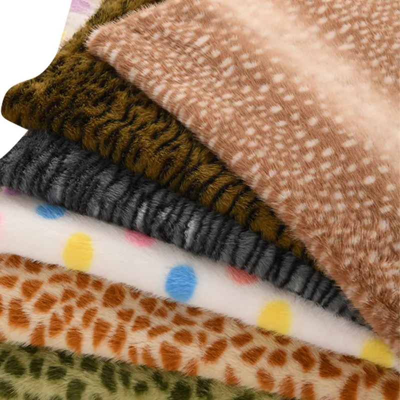 Tissu Imitation fourrure de vison imprimé, vêtements en peluche, foulards, bricolage, tapis, sacs, tissu à coudre, tissu de décoration écologique