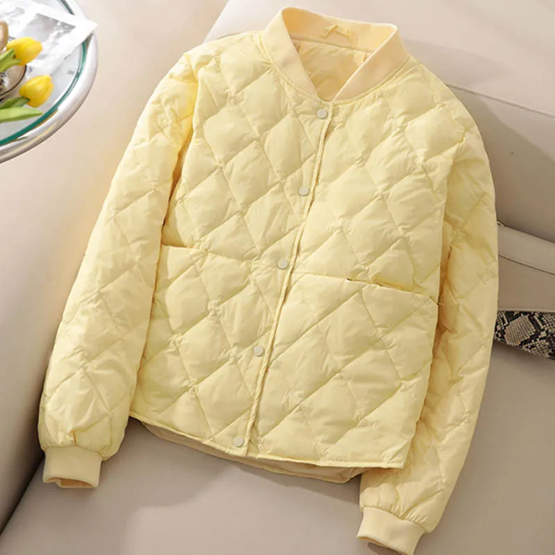 Nouvelle Mode 2026 – Doudoune Courte Ultra Légère en Coton pour Femme – Veste Matelassée Simple Boutonnage en Coton pour l'Automne