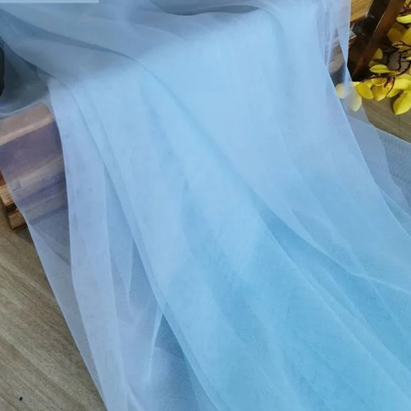 Série Bleue Tissu en maille douce pour DIY, rideaux de fête de mariage, décoration de chaise, couture et confection de vêtements