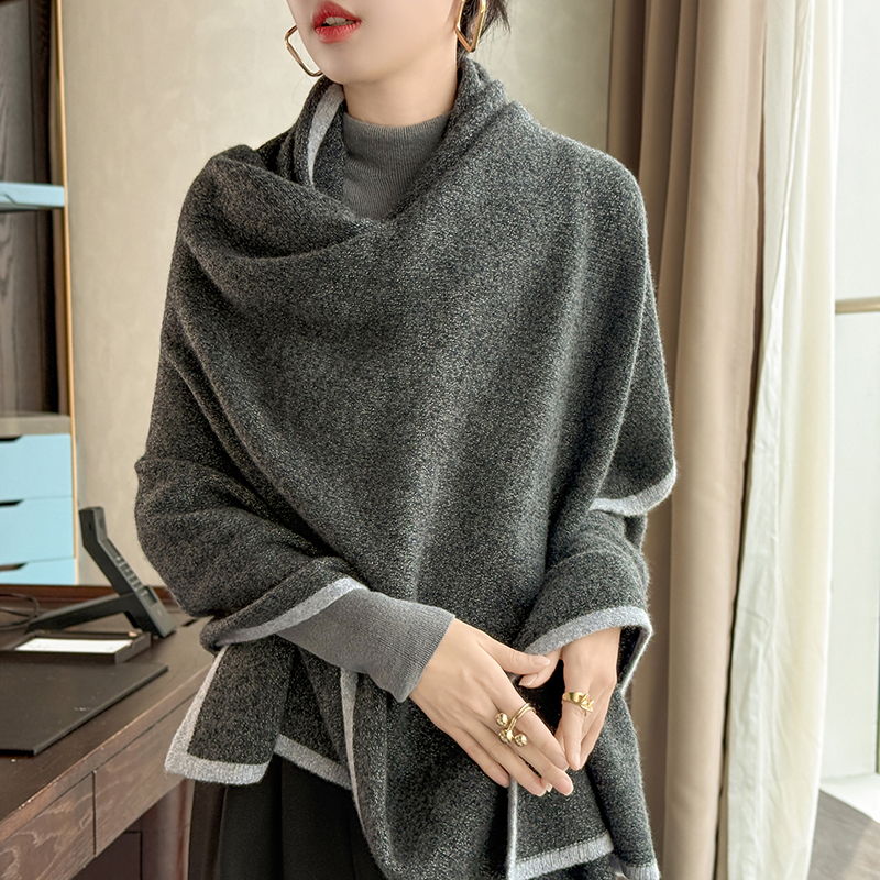 100% laine mérinos soie brillante châle écharpe femmes automne hiver mode Patchwork couleur grand châle écharpe 2025 nouveaux vêtements pour femmes