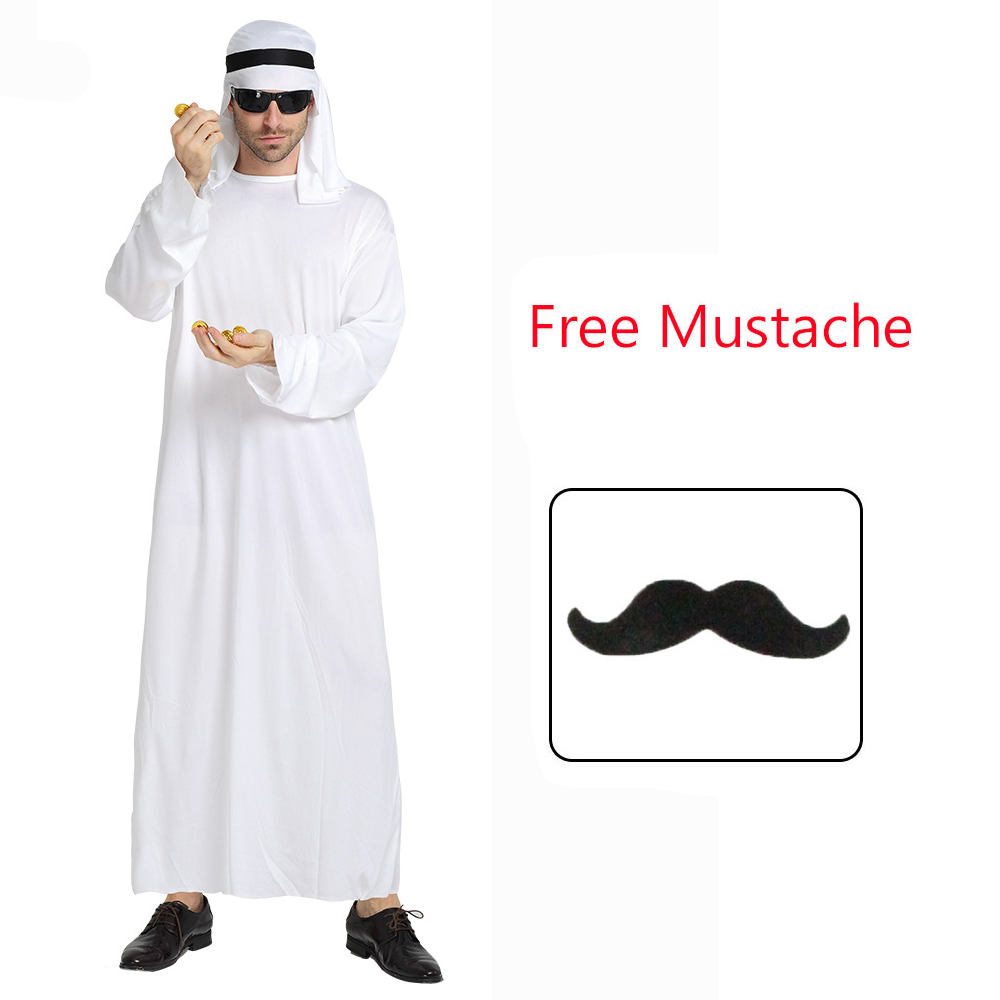 Fantrenfor- Costume de Prince Arabe pour Homme, Tenue de Cosplay, de Carnaval, d'Halloween, du Moyen-Orient, Ali Baba Sheik