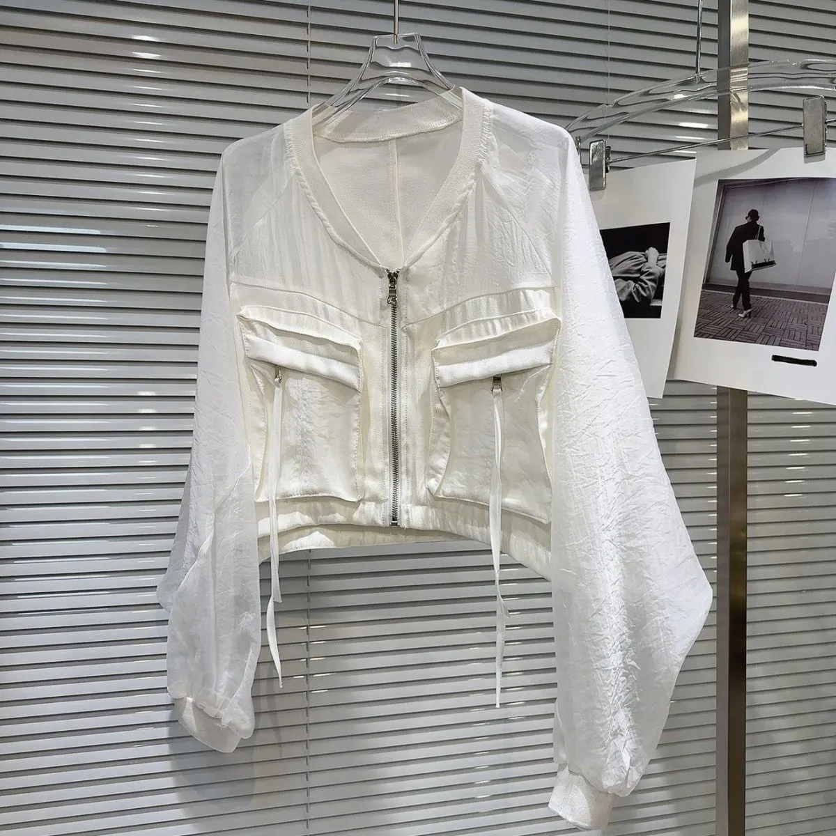 Blouson de baseball pour femme, nouvelle collection, col montant, broderie dentelle, protection solaire, coupe ample, confortable et minimaliste