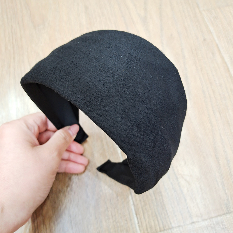 Bandeau de sauna en cuir suédé super large pour femme, bandeau uni élégant, turban de tête non ald, accessoires pour cheveux simples, mode