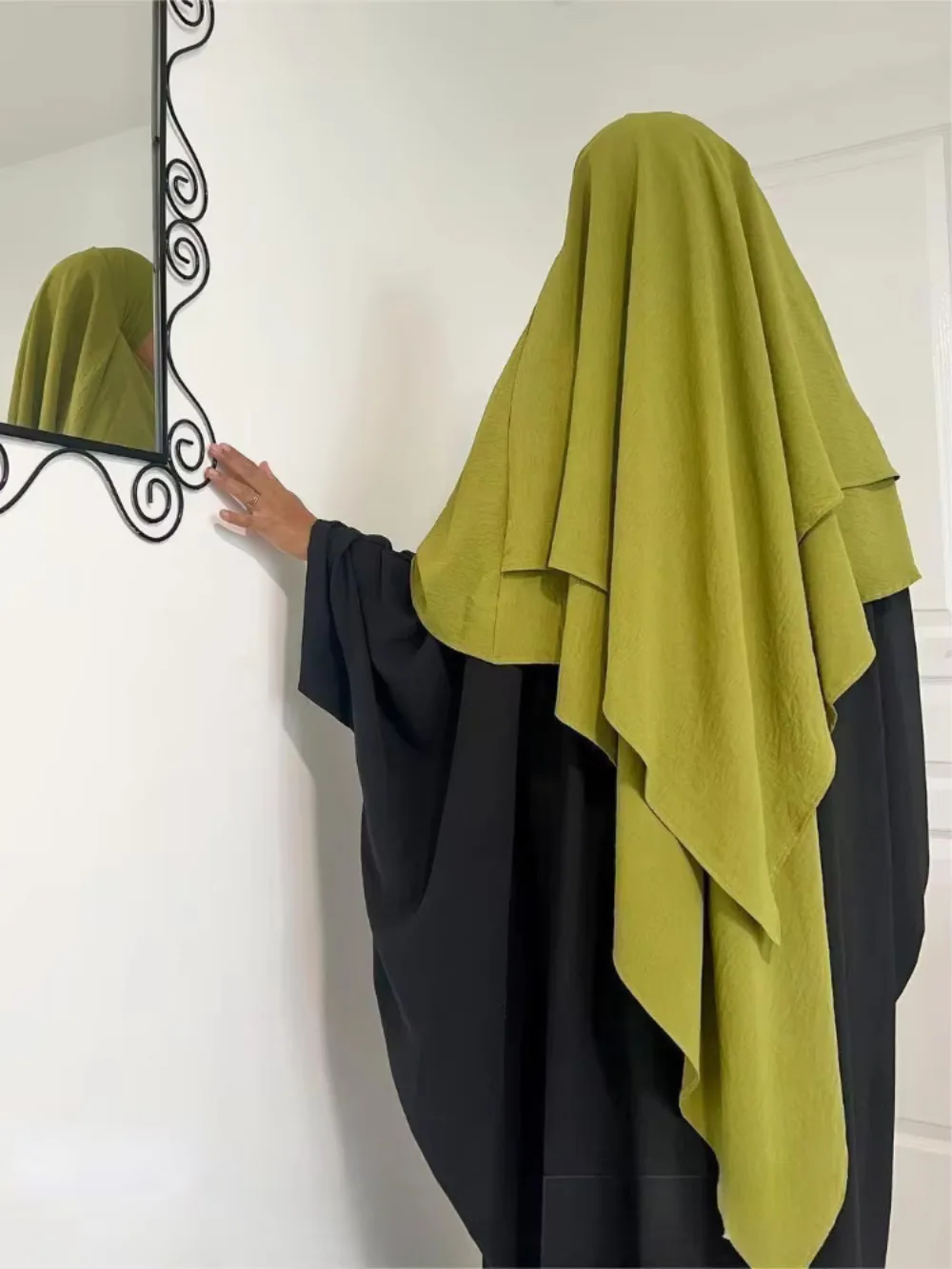 Long Khimar femmes Ramadan Eid musulman Long Hijab une pièce couvre-chef Jubha vêtements islamiques Hijabs Musulman vêtement de prière 2025
