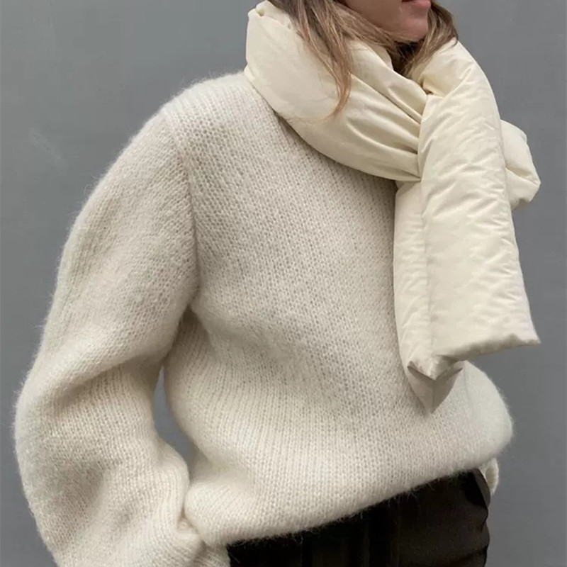 Hiver vers le bas écharpe femmes hommes chaud épaissir gonflé écharpe col anneau épais chaud solide écharpe cou plus chaud trucs foulards Echarpe Femme
