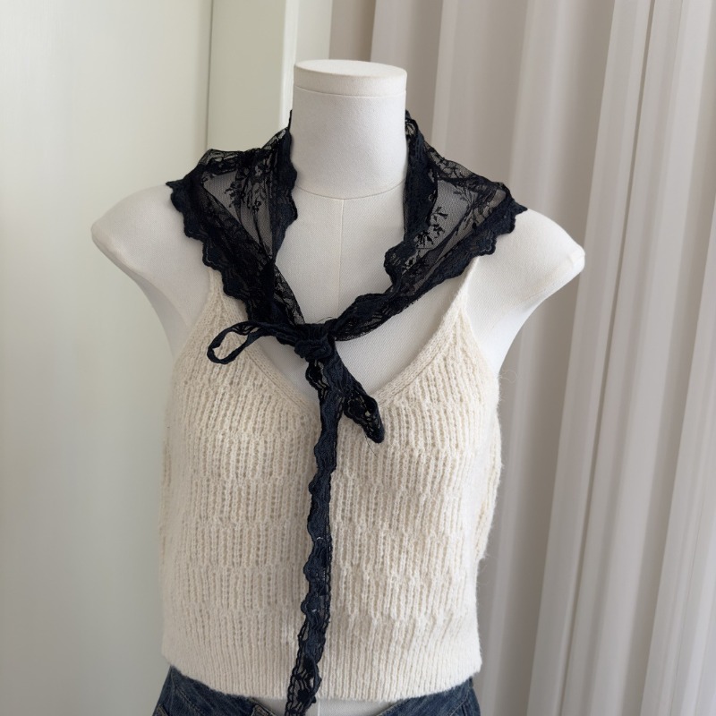 Jupe courte Triangle demi-jupe, rideau de fesses, garniture en dentelle, petit tablier tricoté en dentelle empilée, foulard pour femmes coréennes, nouvelle collection