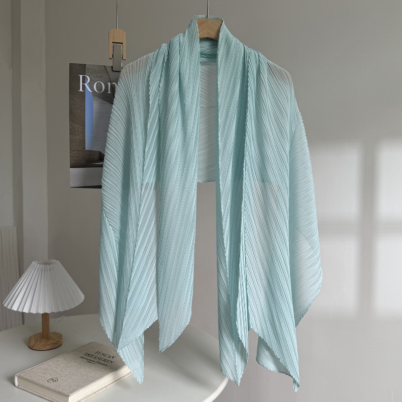Écharpe plissée pour femme, châle en tissu, mode coréenne, foulard fin de protection solaire, foulard femme de luxe, marque Hijabs pour femme
