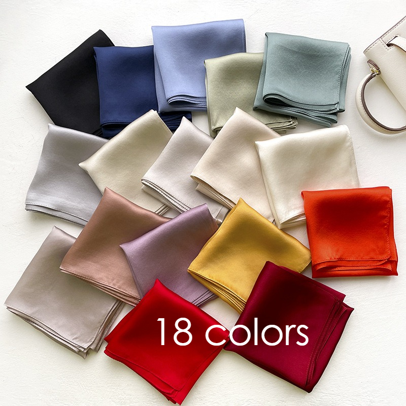 Foulard carré 100% pure soie pour femme, bandana en soie véritable, foulard pour cheveux, hijab, foulard de luxe, foulard de tête en soie, écharpe de cou, cravates