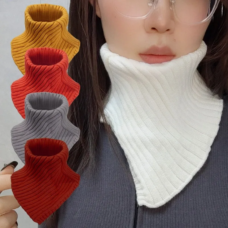 Mode couleurs foulard chaud résistant au froid enveloppement dame extérieur hiver tricoté écharpe anneau haute élastique laine col haut pour les femmes